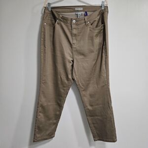 Catherine's Petite Plus 16WP Beige‎ 5-Pocket Sateen Stretch Crop Pants